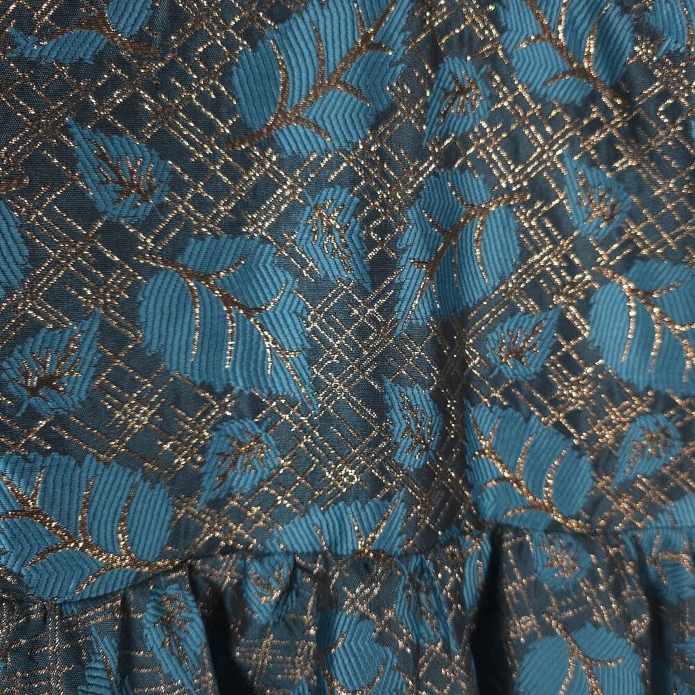 MISS BEHAVE GIRLS New Dress 12 Metallic Turquoise Fit Flare Pleated Stephanie - Picture 5 of 14